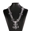 Transparent Acrylic Link Necklace with Saints Lily Flower Pendant