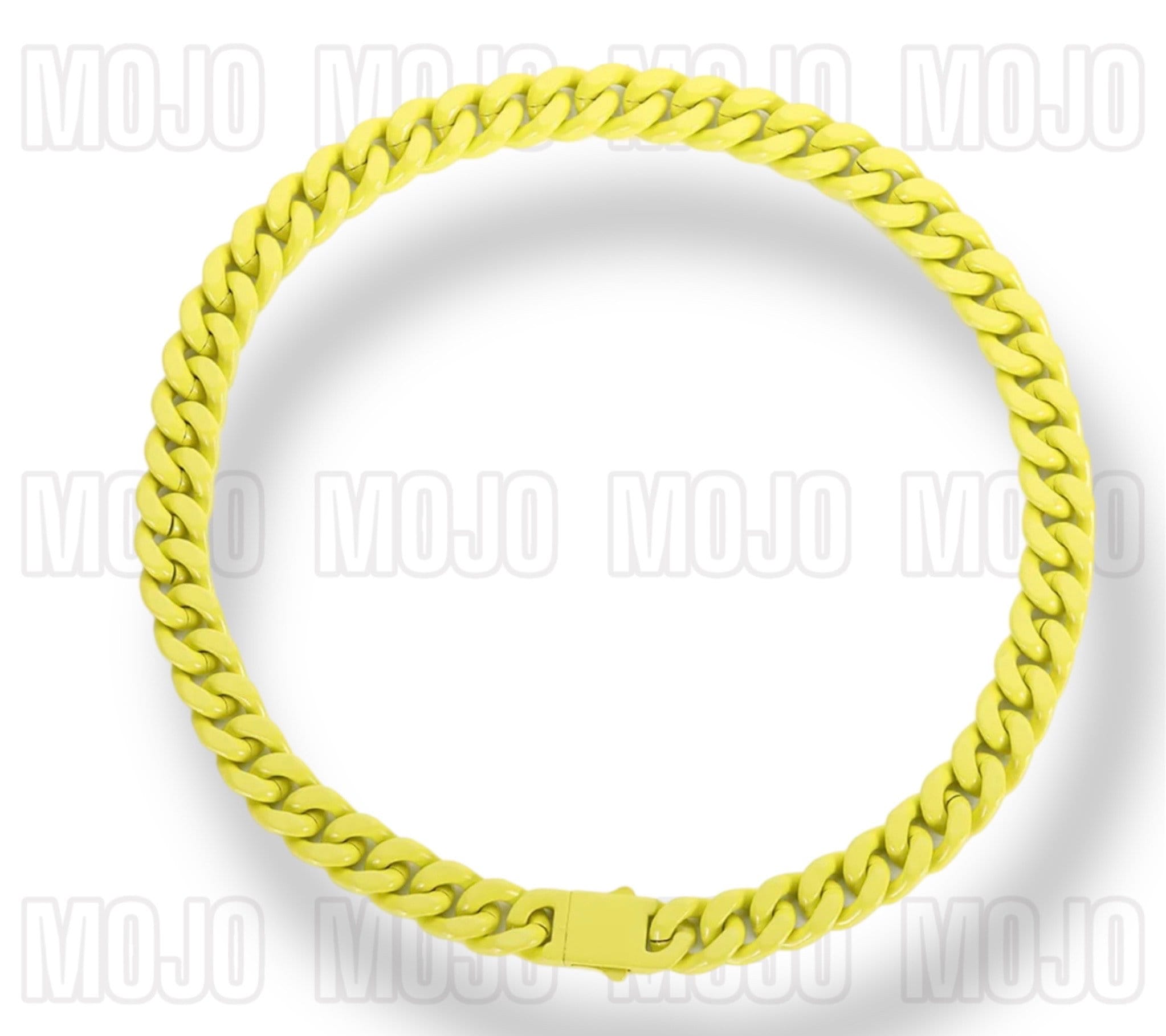 Color Cuban Link Chain: Yellow