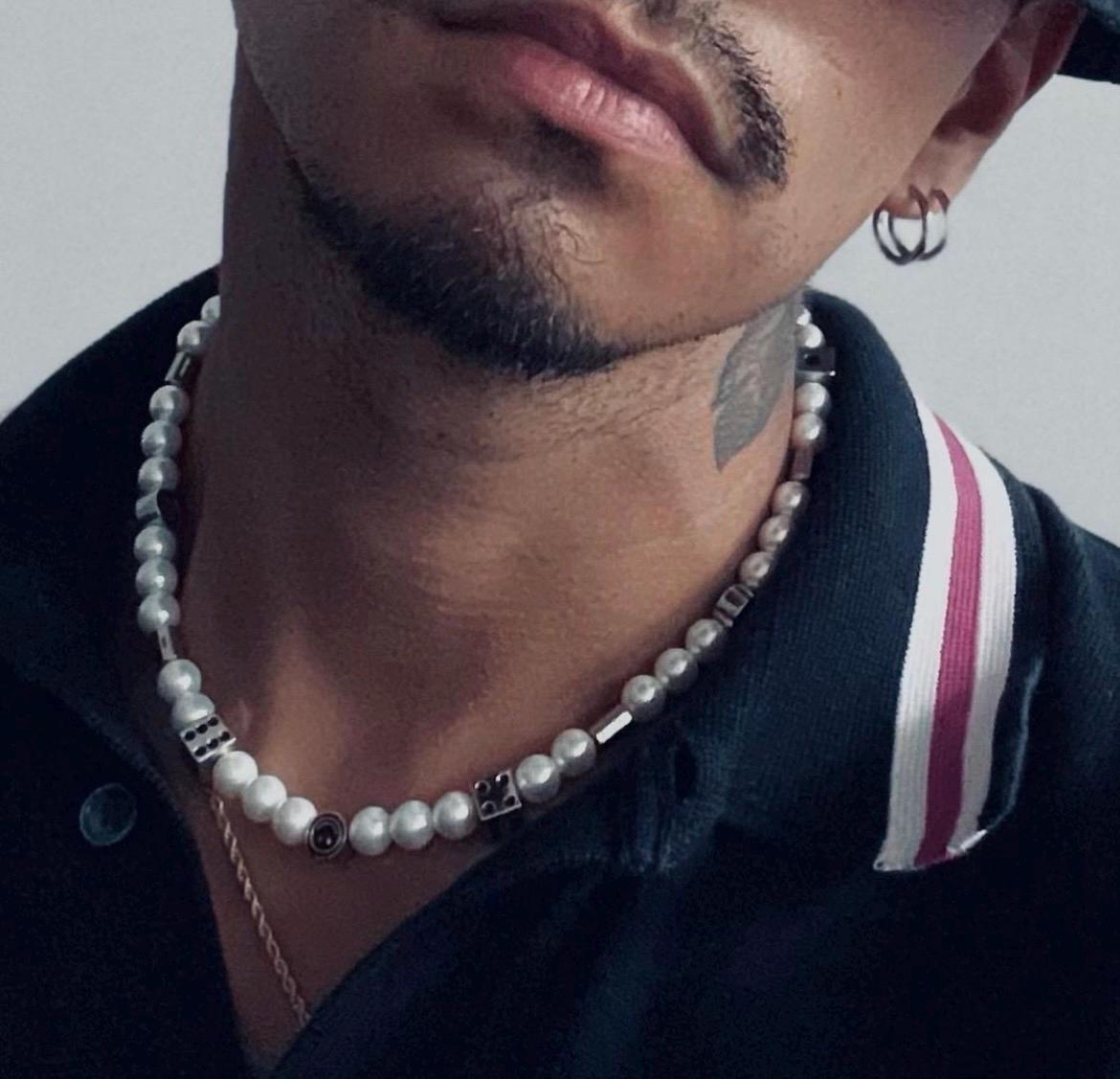 Silver Charms and Pearl Necklace