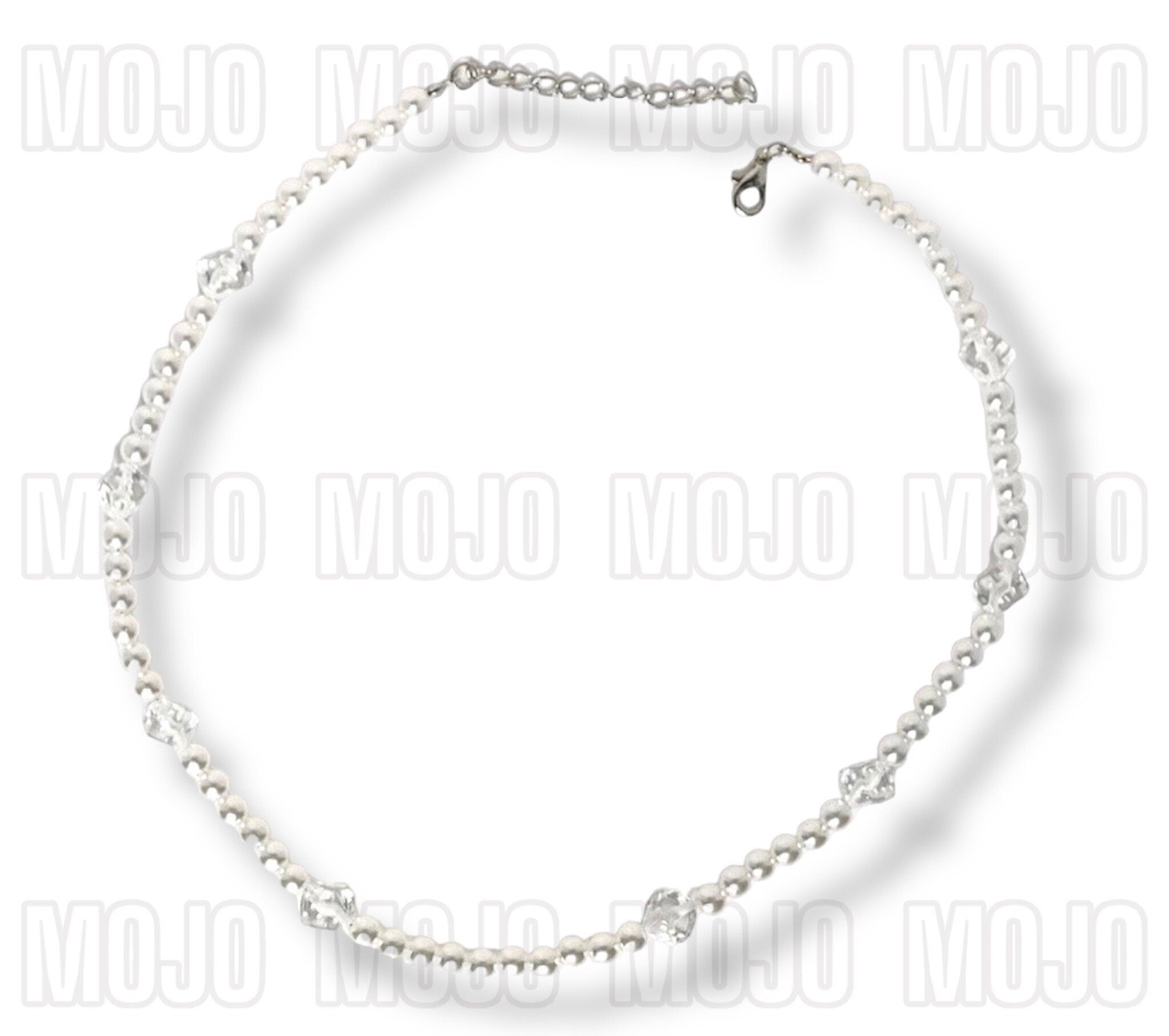 Dice & Pearl Necklace : Clear