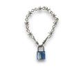 Barb Wire & Lock Necklace : Blue