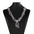 Transparent Acrylic Cuban Link Barbed Wire Necklace with Jesus Piece Pendant