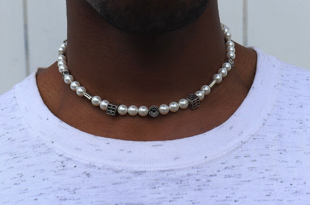 Silver Charms and Pearl Necklace