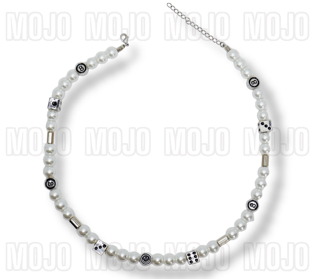 Silver Charms and Pearl Necklace