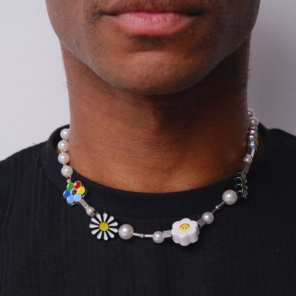 Sunflower & Pearl Necklace