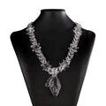Transparent Acrylic Cuban Link Barbed Wire Necklace with Native Mask Pendant