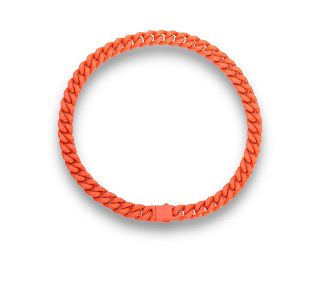 Color Cuban Link Chain: Orange