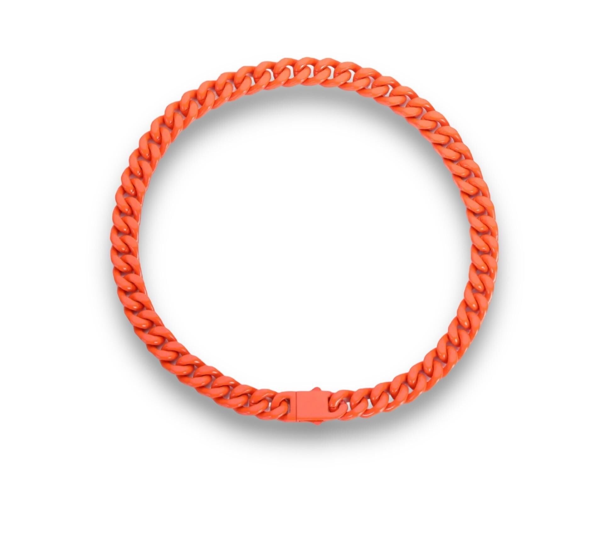 Color Cuban Link Chain: Orange