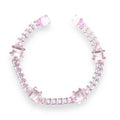 Acrylic Cuban Link Necklace w/ Barb Wire Charms : Pink